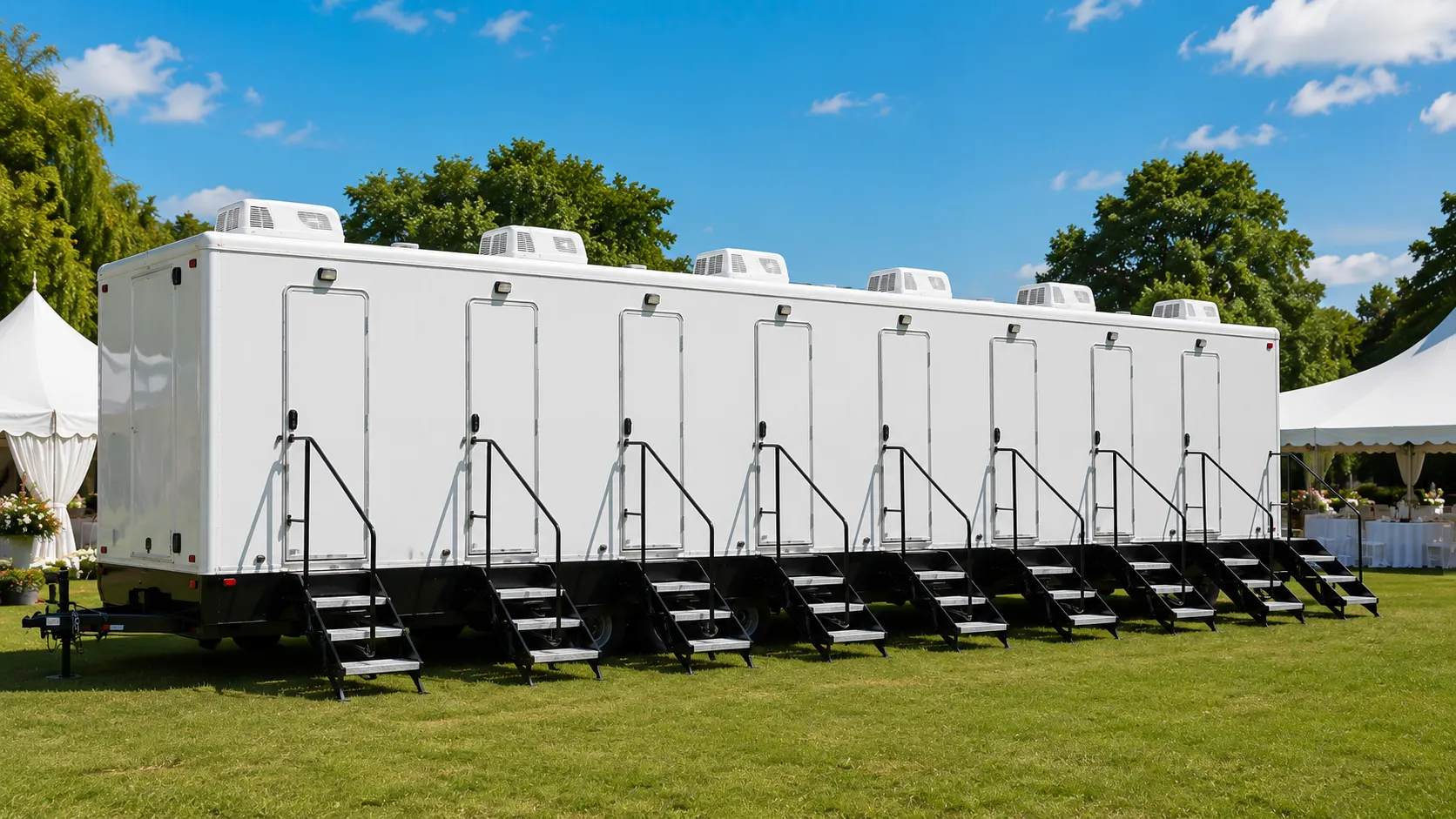 8 Stall Restroom Trailer in Medford, MA